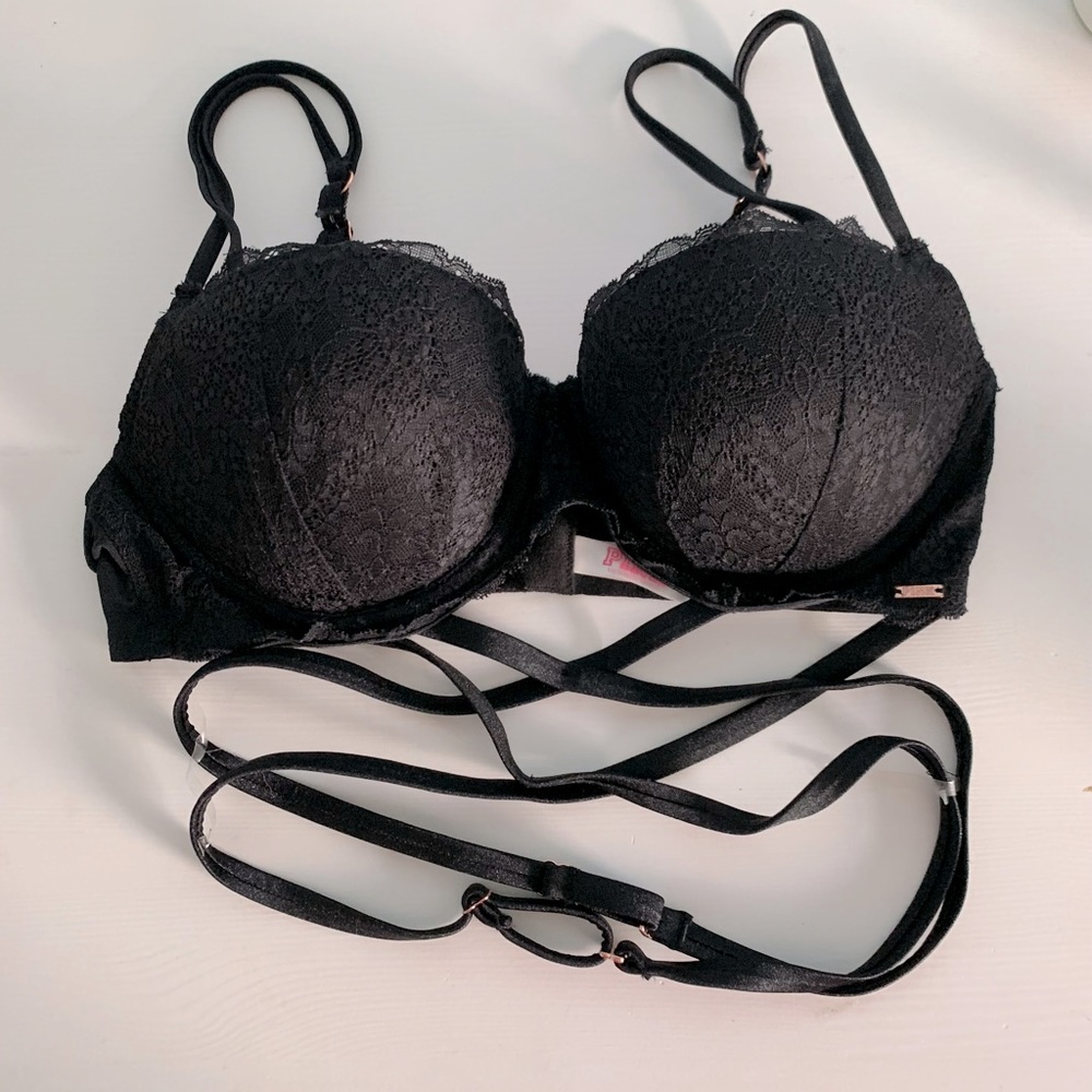 Sexy strappy PINK bra